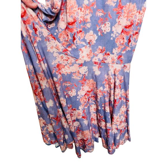 CAROLINE CONSTAS Blue Floral Mock Neck Sleeveless Trumpet Brigitta Gown Size M - Picture 13 of 15